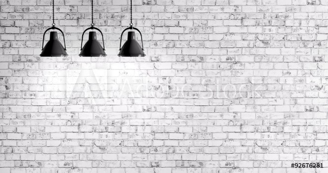 Picture of Brick wall with lamps background